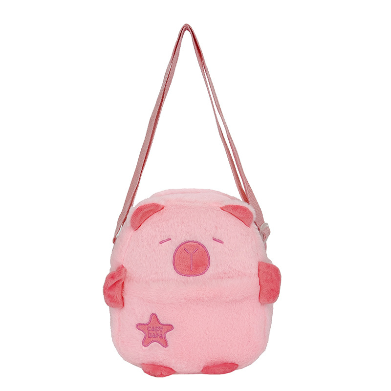 Capibara children's plush bag, cute capybara single-shoulder bag, cartoon animal doll, lightweight hand-held crossbody bag Item Picture