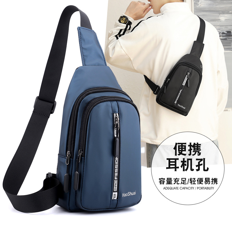Cross-border exclusive new fashionable men's chest bag, trendy casual single-shoulder crossbody bag, outdoor waterproof mobile phone case full figure