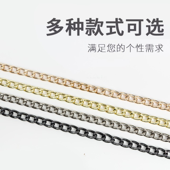 Chain bag strap, bag chain luggage accessories, bag strap replacement, underarm shoulder strap, crossbody metal wallet chain, shoulder strap details Picture