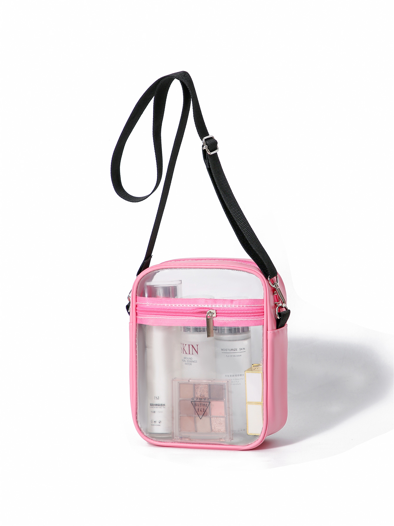 Cross-border transparent PVC single-shoulder crossbody bag, women's ins jelly bag, versatile and simple swimming bag, summer waterproof small square bag detail image 10