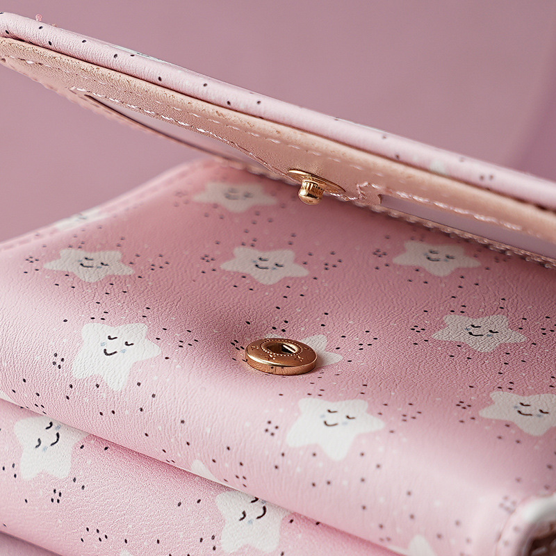 Smiling Face ~ High-end, simple, large-capacity ladies' short, fashionable and niche clutch bag, multi-functional ID card zipper wallet details Picture