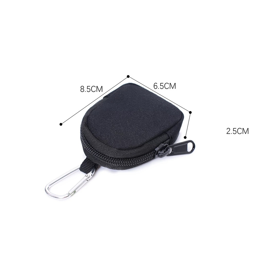 Tactical key case, outdoor triangular buckle, round parts case, headphone case, USB flash drive, USB shield, portable headphone protective case Specification drawing