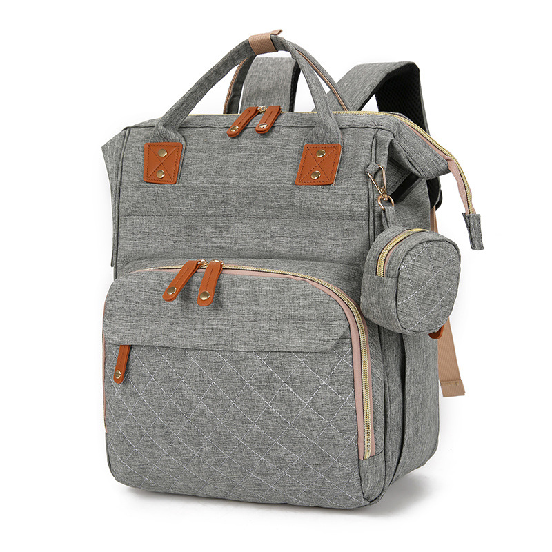 Mummy bag, large-capacity maternity bag for going out, multi-functional mother and baby bag, double-shoulder mom bag, coin purse, key bag Specification drawing