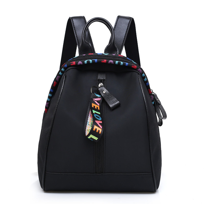 Oxford Cloth Women's Backpack 2020 Spring New Style Women's bag Korean style trendy fashion ribbon solid color double-back schoolbag, trendy Application Scenario