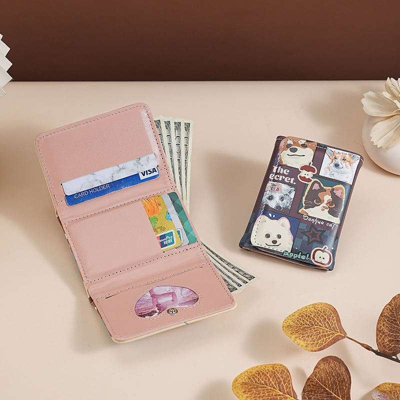 New three-fold card case for anti-demagnetization driver's license and bank card protection is in stock and can be printed with patterns full figure