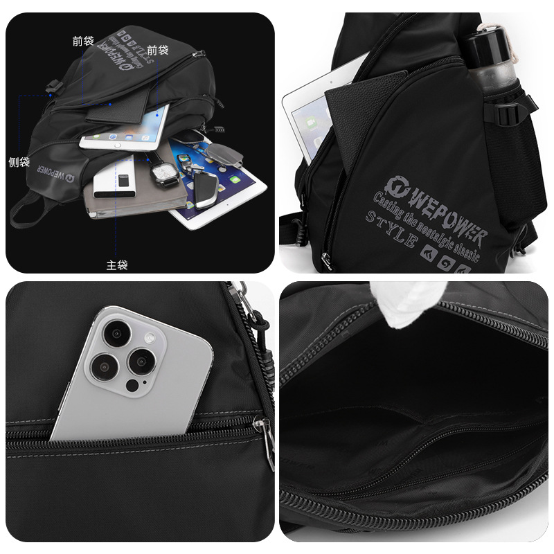 WEPOWER's new multi-functional single-shoulder crossbody bag for outdoor commuting and travel, a large-capacity men's double-shoulder chest bag Application Scenario