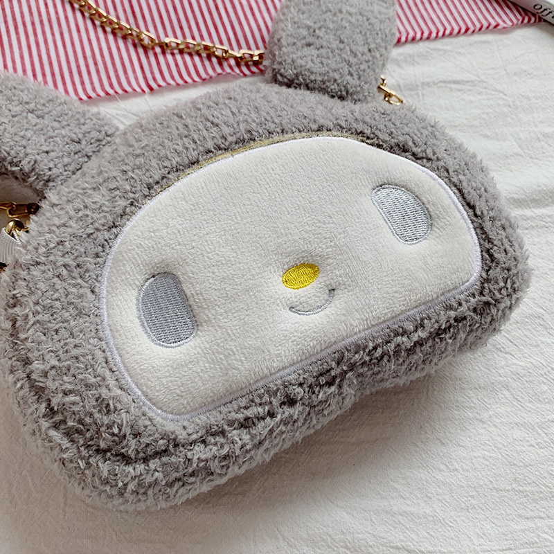 2021 Fashionable new bags: single-shoulder small coin purse, cosmetic bag, cool bag, bear crossbody bag, personalized and trendy plush bag Specification drawing