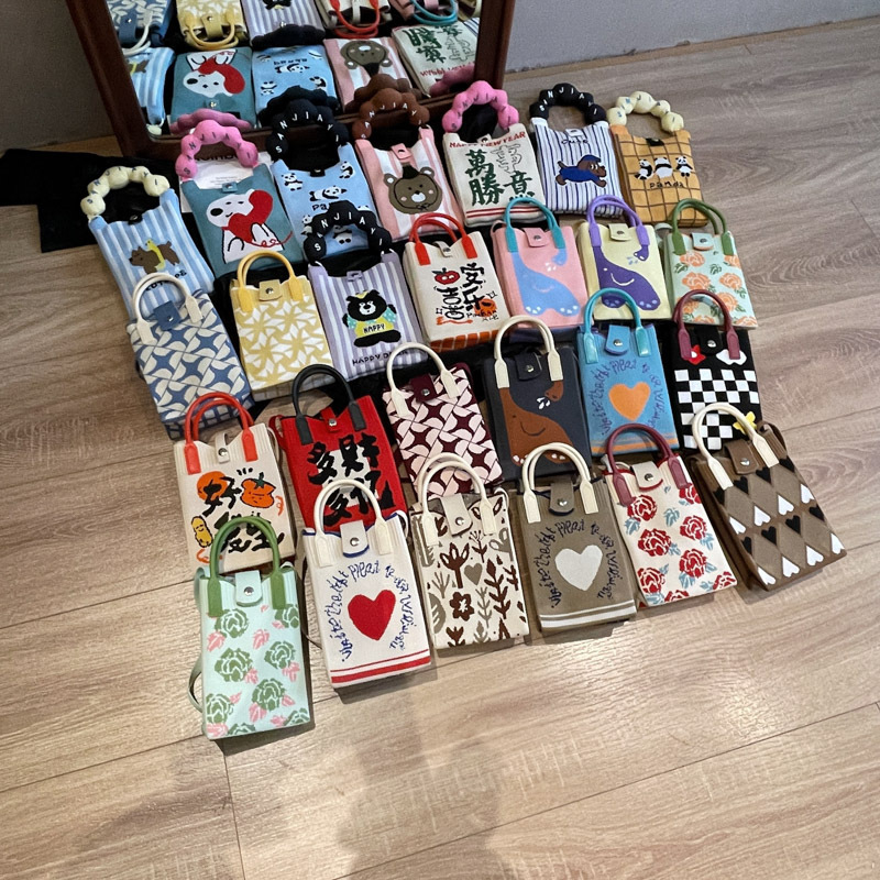 Mini crossbody phone bag, women's knitted coin purse, fashionable, versatile and cute single-shoulder handbag, commuting and going shopping Specification drawing