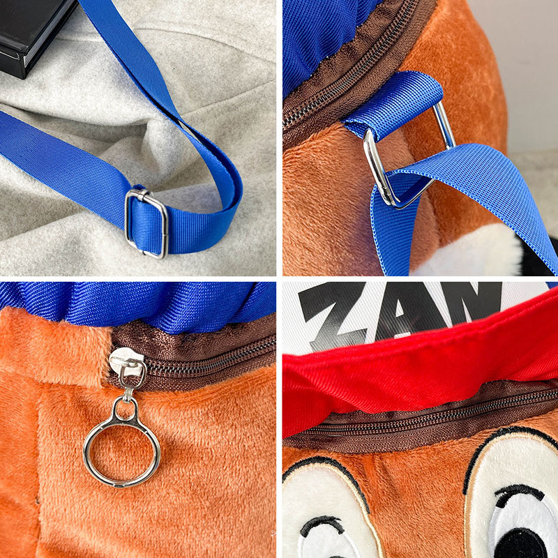 Creative cartoon animal squirrel single-shoulder crossbody bag, children's loose change mobile phone bag, girls' claw machine, plush toy Application Scenario