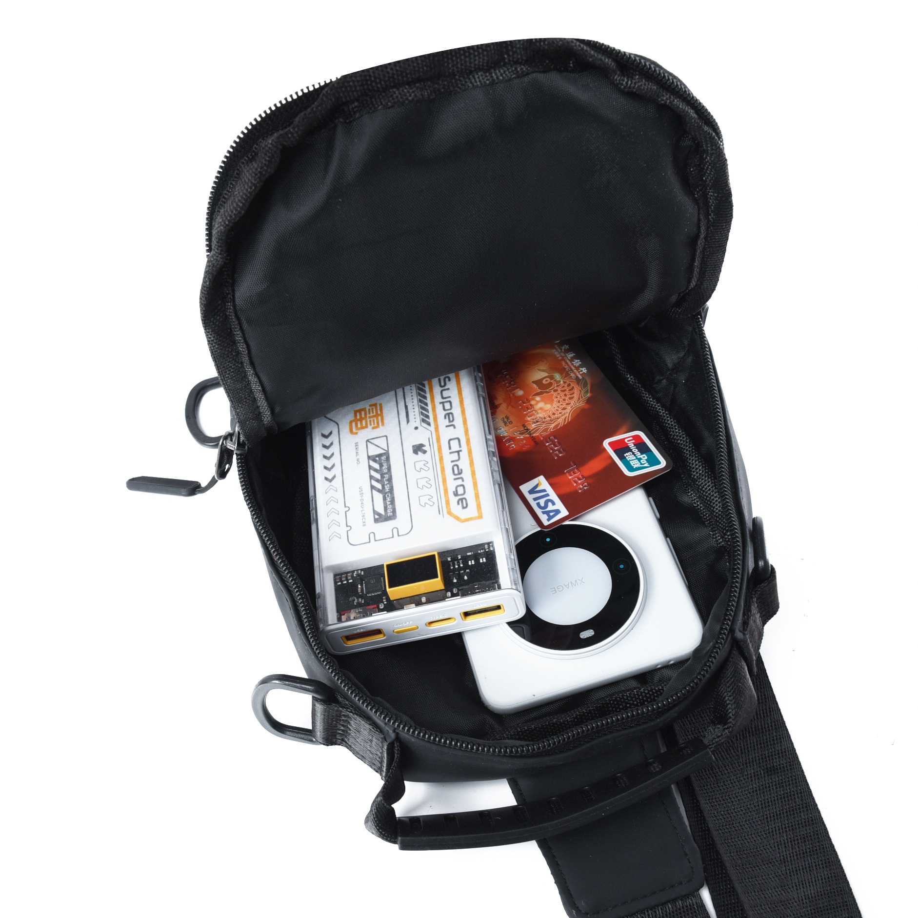 New sporty and fashionable backpack for men, casual running crossbody chest bag, simple and trendy chest bag for young people Specification drawing