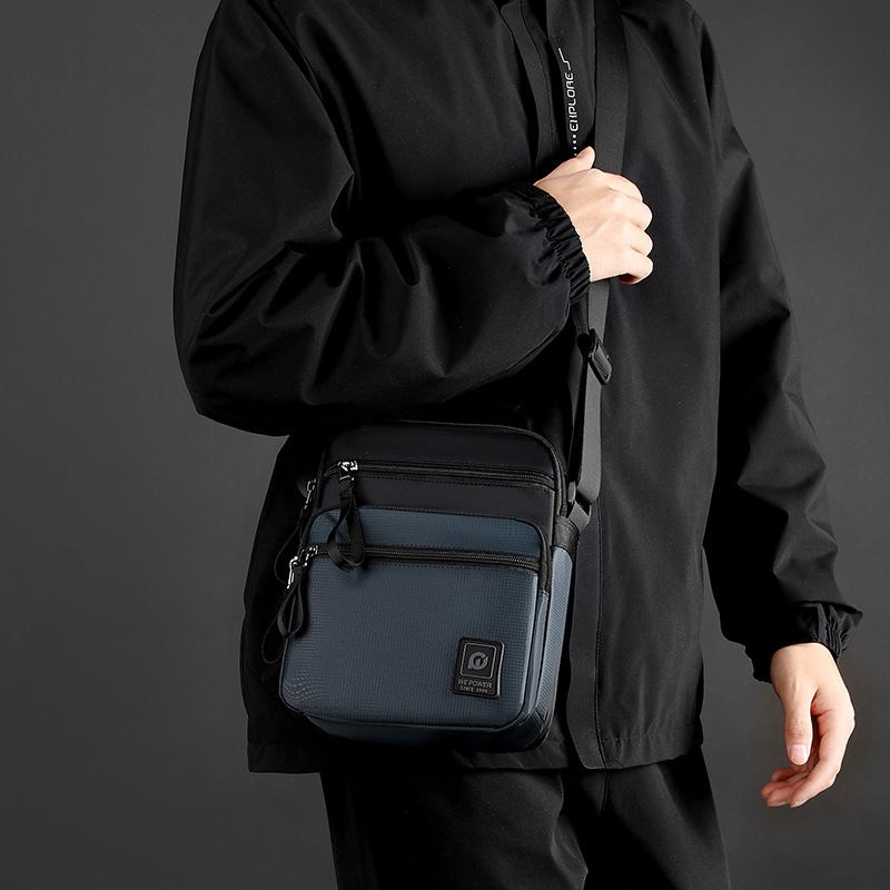 WEPOWER's new men's business commuting single-shoulder bag, fashionable travel crossbody bag, vertical small bag, hand-held men's bag Specification drawing