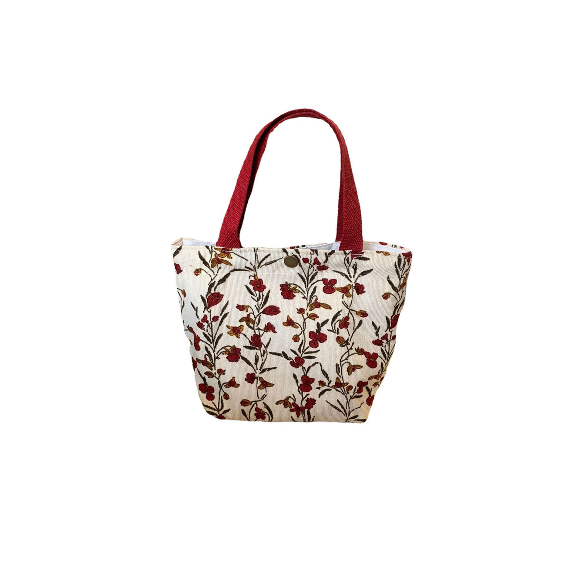 0571 Korean-style artistic ins corduroy hand-held cloth bag, student mommy lunch bag, commuting storage bag, clutch bag Item Picture