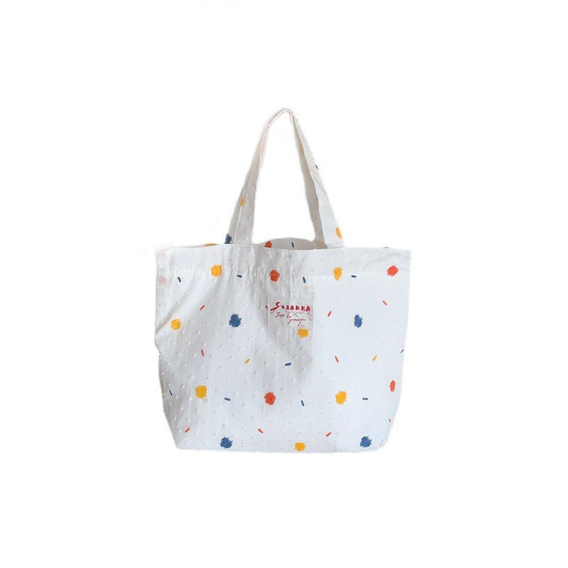 34181 New ins Summer Candy Bean Canvas Bag, large capacity backpack, fresh and cute hand-carried bag, college student book bag Item Picture