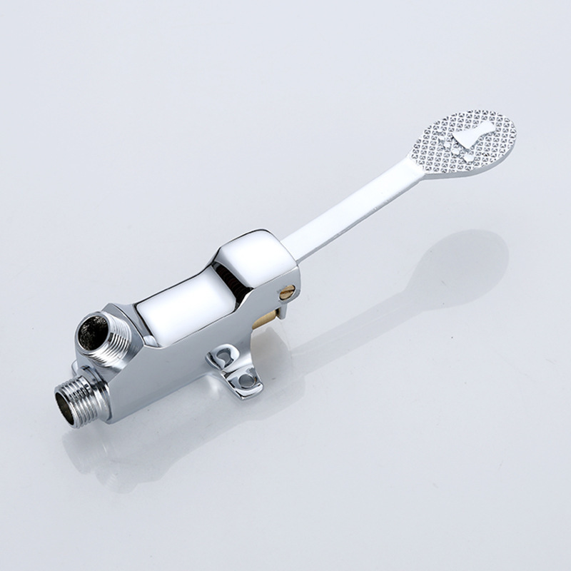 Copper standing foot pedal washbasin, single cold faucet, hospital laboratory washbasin, foot pedal faucet details Picture