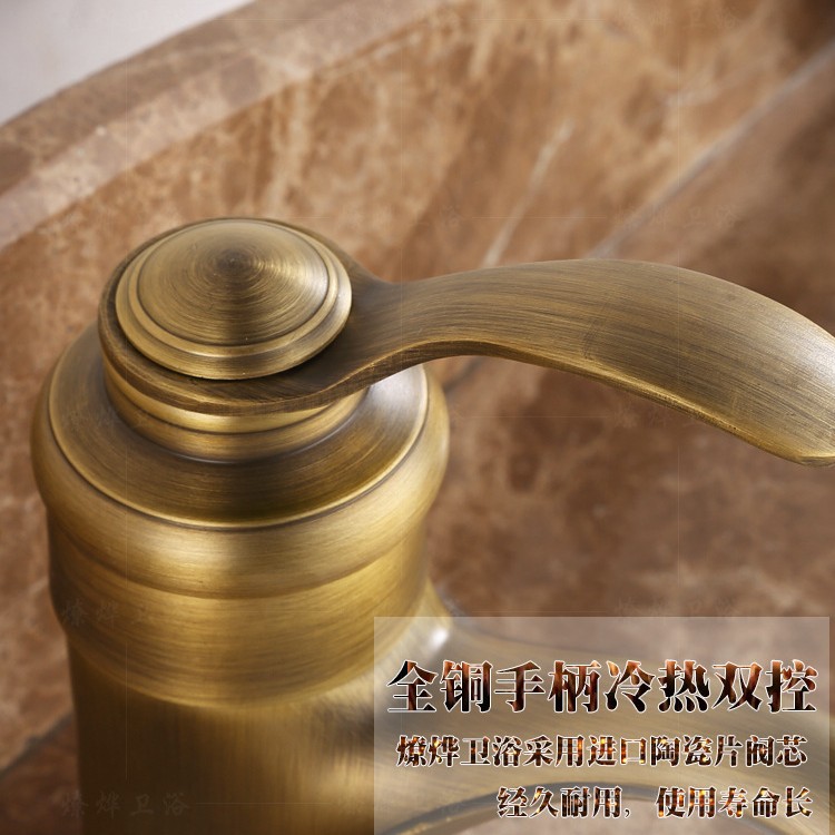 European-style underfloor basin, antique all-copper cold and hot retro washbasin, teapot, faucet, countertop basin, washbasin and sink Application Scenario