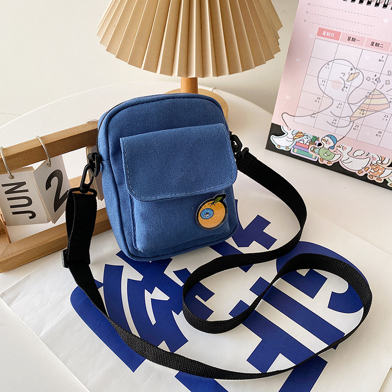 Cute little bag for girls 2024 New trendy and energetic girl student phone bag, Japanese-style fresh and clean crossbody canvas bag Specification drawing