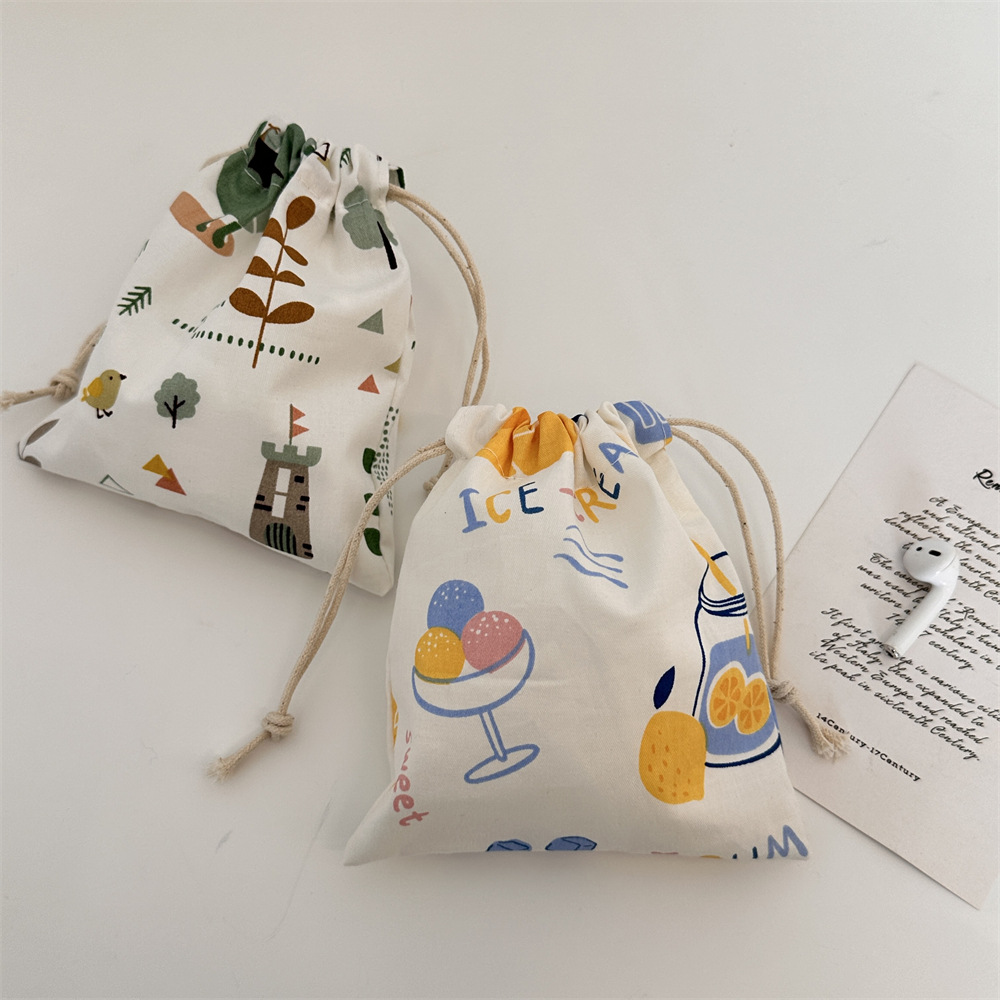 03139 Storage bag, fresh and clean miscellaneous organization bag, portable dust-proof bag, small drawstring drawstring bag details Picture