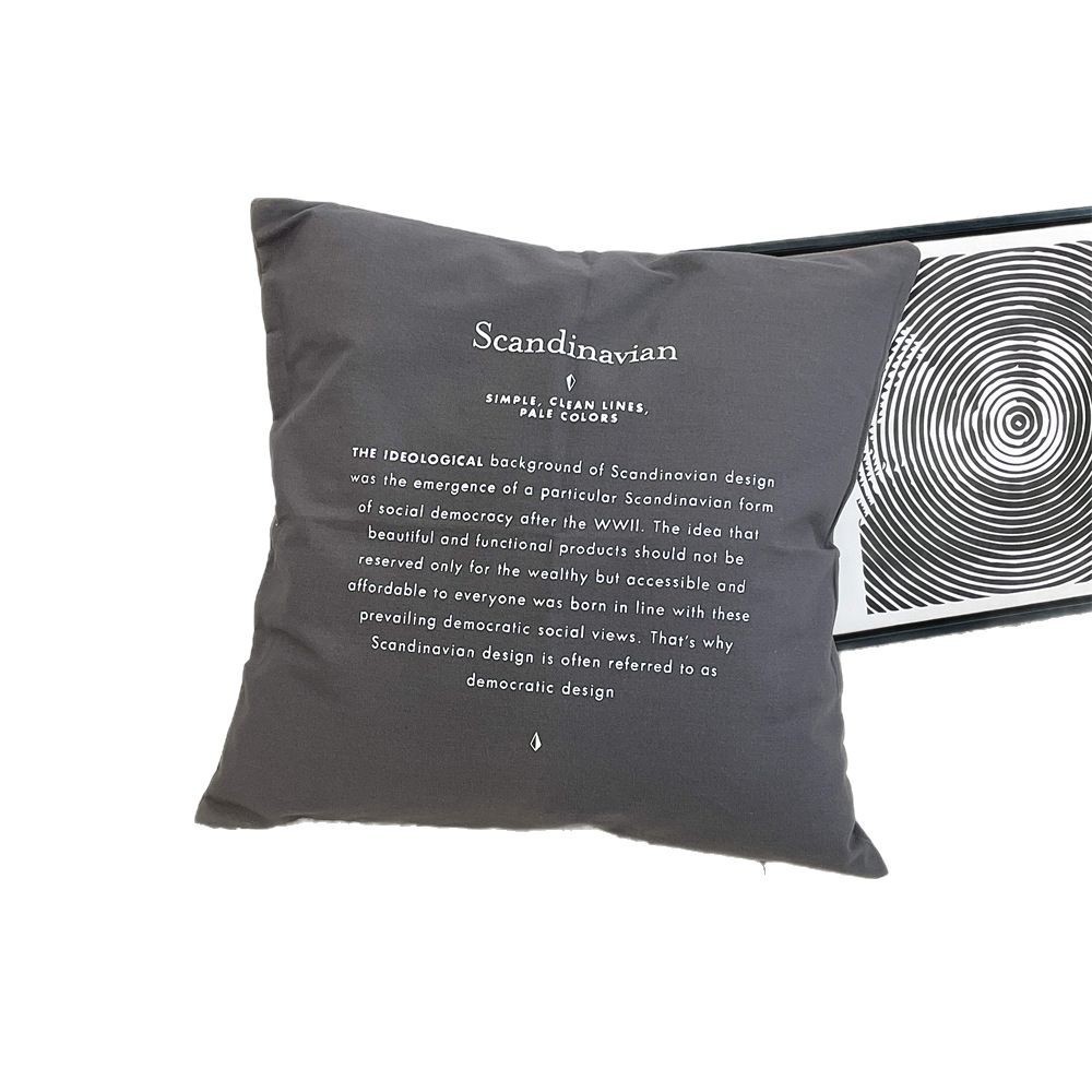 01315 French InS-style dark grey letter-printed pillowcase, home sofa pillow, living room decoration pillow Item Picture