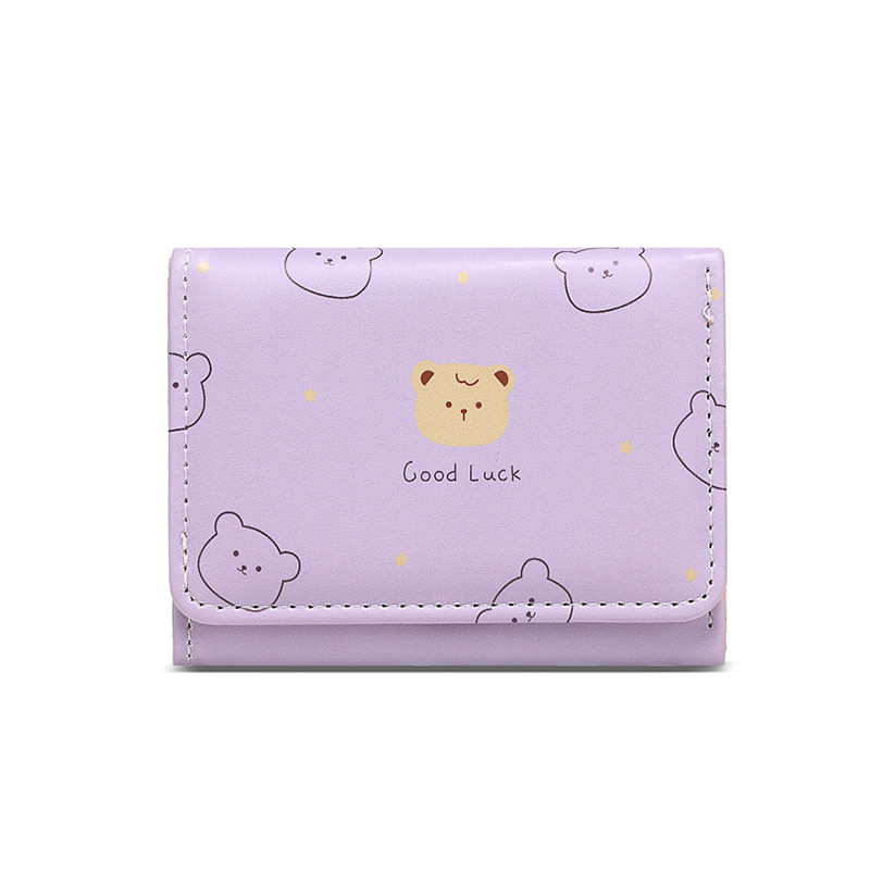 New versatile and fresh Japanese anime short wallet for women, 30% off student print folding cartoon coin purse Item Picture