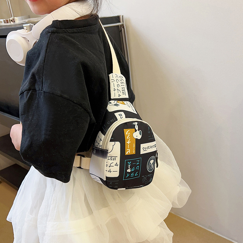 New children's bags: Kindergarten boys' crossbody bag, girls' backpack, nylon cartoon printed cute coin purse Specification drawing