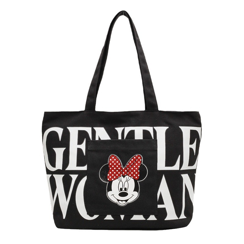 2024 New canvas bag for women, single-shoulder, student, book, large-capacity hand-held bag with zipper, versatile for office workers' commuting Item Picture