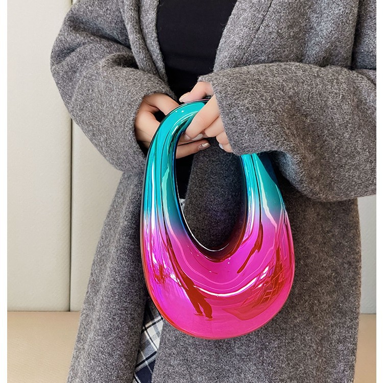 European and American cross-border acrylic bags, oval boxes, shell wine bottles, baguette bags, banquet mobile phone bags, hand-held crossbody small bags details Picture
