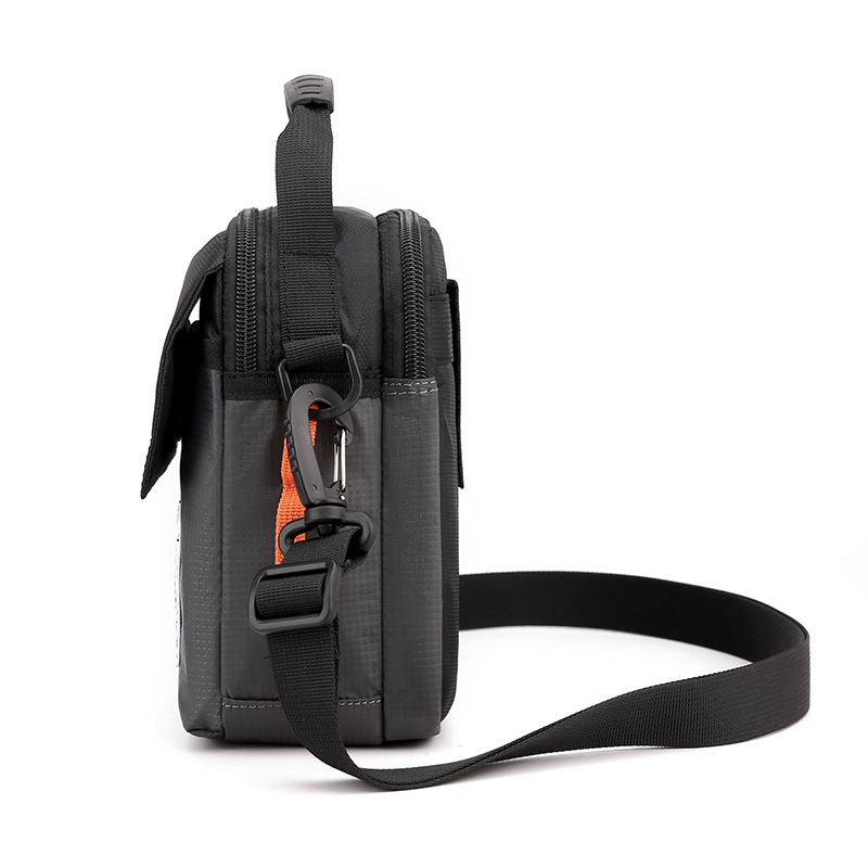 Men's single-shoulder crossbody bag, waterproof and wear-resistant single-shoulder bag, casual sports small bag manufacturer direct sales, Baigou supply Specification drawing