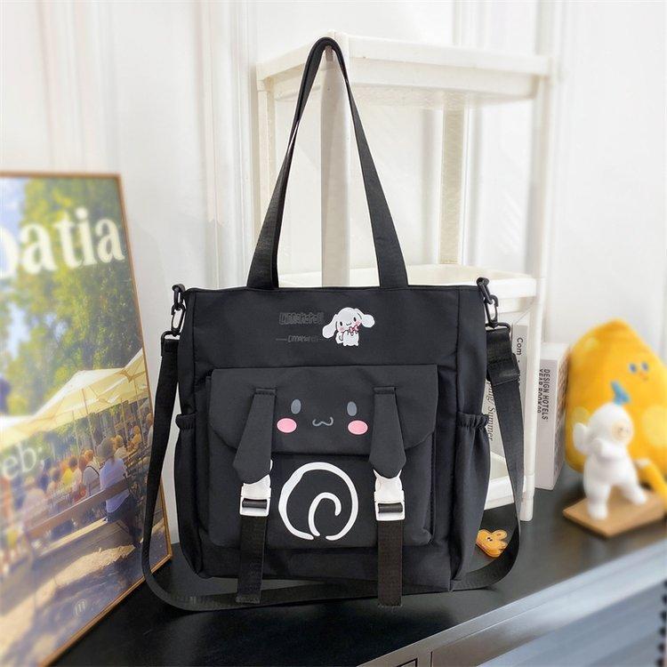 Foreign trade women's bag, large capacity bucket bag, 2024 new style nylon fabric cute cartoon dog shoulder bag, crossbody bag undefined