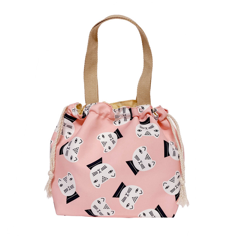 Canvas bento bags, student rice bags, hand-held rice bags, Japanese bento bags, drawstring bags, lunch box bags Item Picture