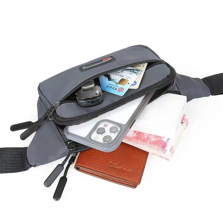 Cross-border men's waist bag, outdoor sports chest bag, single-shoulder crossbody bag, large-capacity cash register bag, women's durable thickened waist bag Specification drawing