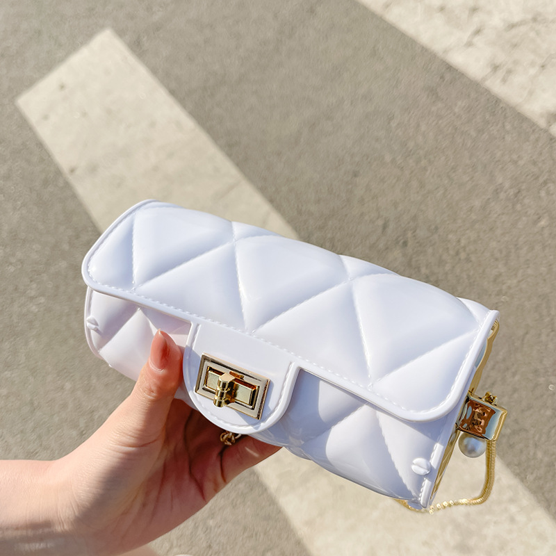 The 2025 summer new trendy diamond-shaped cylindrical jelly bag is a mini, fashionable and versatile single-shoulder crossbody chain small bag for women Specification drawing
