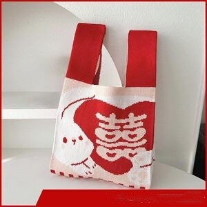 Wedding souvenir bags, fashionable tote bags, large-capacity handbags, bucket bags, Korean-style internet-famous flying woven bags, women's bags full figure