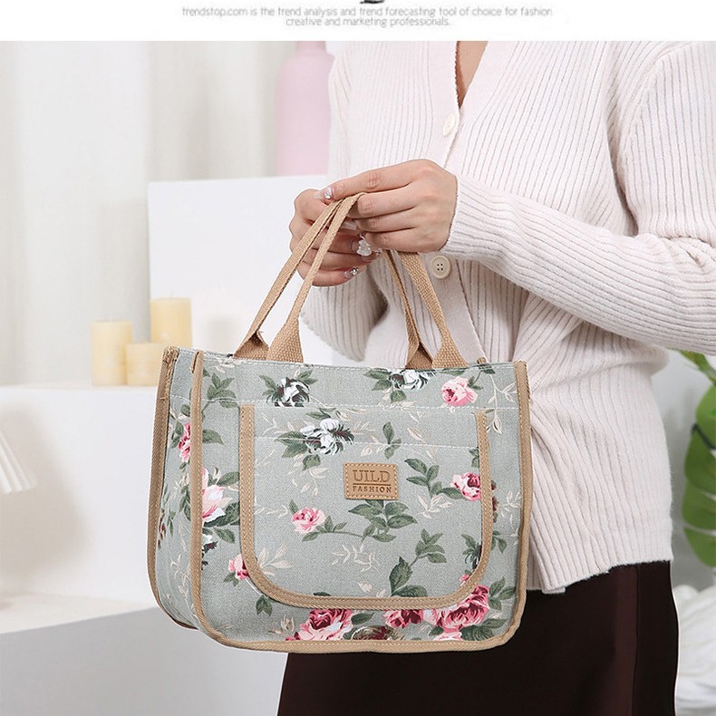 New fashionable and simple handbag, ethnic-style work casual portable bag wholesale, mommy bag, canvas large bag full figure