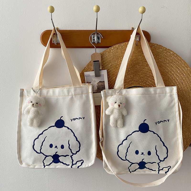 A new large-capacity Korean Instagram canvas bag for girls, a simple single-shoulder handbag for junior high school and primary school students full figure