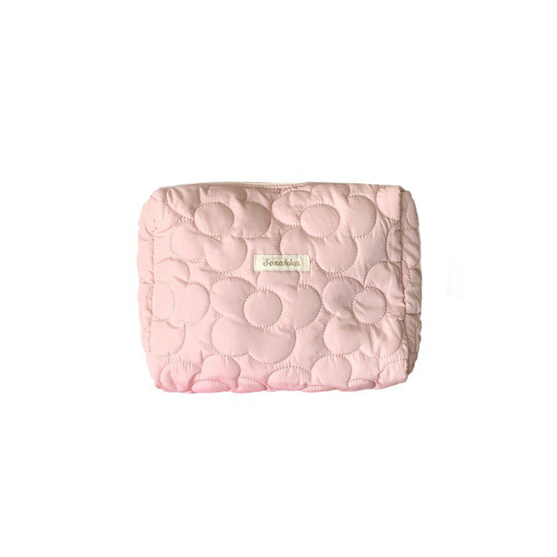 37263 candy-colored simple large-capacity makeup bag, cute hand-held bag for girls, portable cosmetics and toiletries storage bag Item Picture