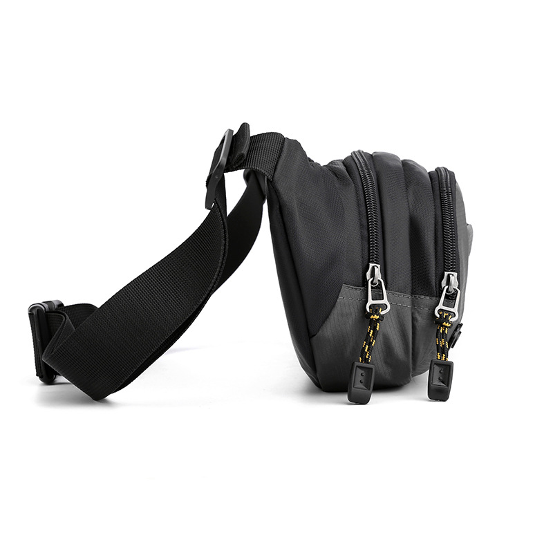 New outdoor sports waist bag, multi-functional waterproof nylon fabric single-shoulder crossbody bag, travel, mountain climbing and running waist bag Specification drawing