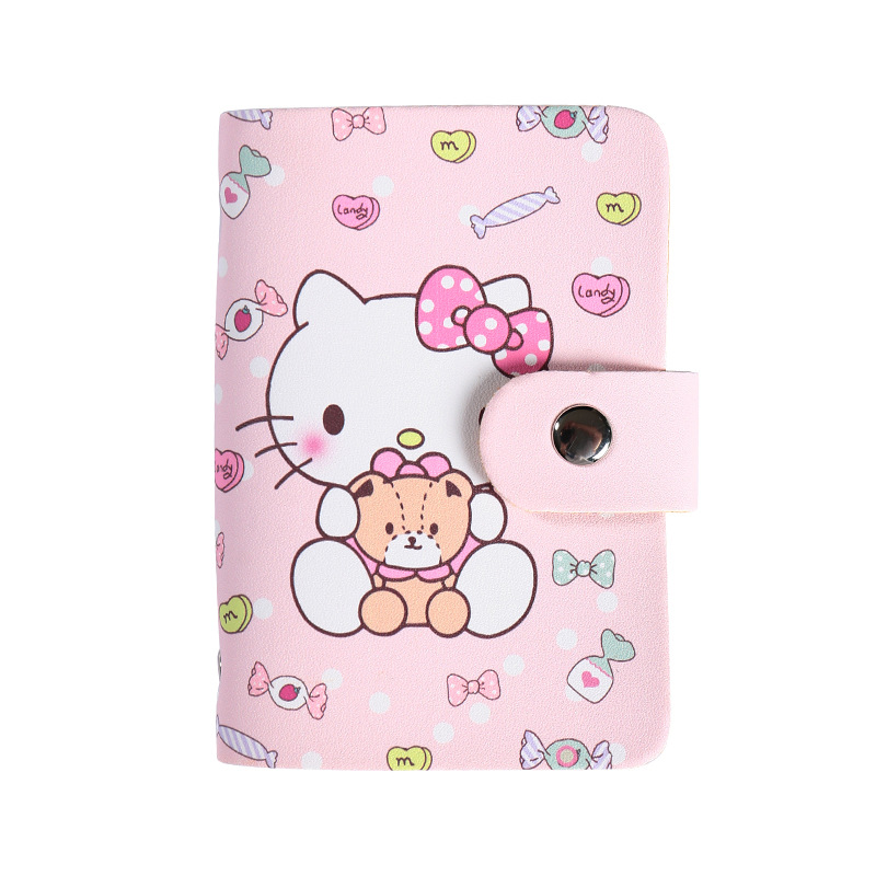 Cartoon cat card case, cute card holder for ladies and students, teenage girl ID card holder, anti-demagnetization, multi-functional Item Picture