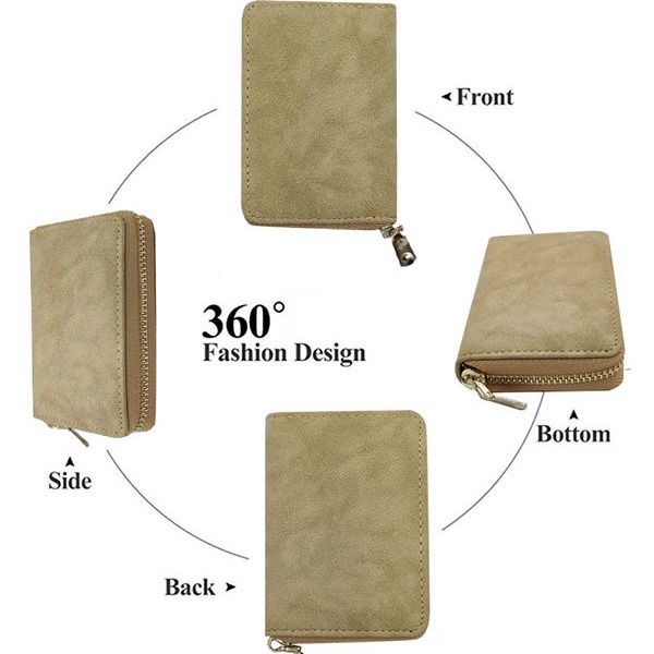 Cross-border 2024 large-capacity short organ Lady card case, Korean version PU matte multi-functional bank card storage small bag Specification drawing