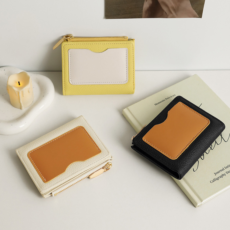 TAOMICMIC's new student two-discount short wallet is a niche and creative zipper ID card wholesale coin wallet full figure