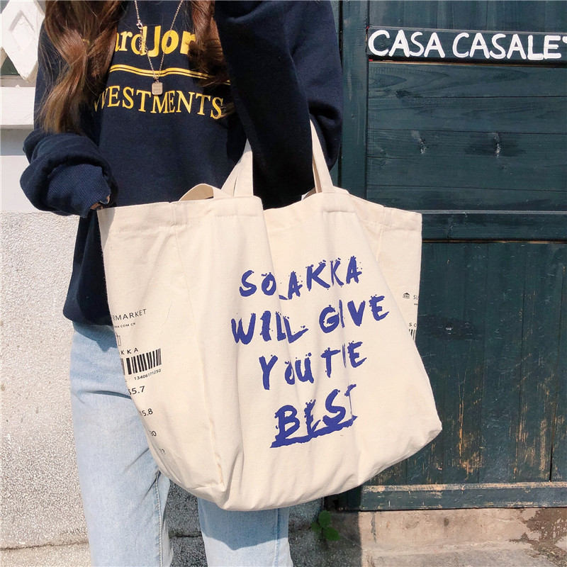 Wholesale of 91121 ins canvas bags, crossbody single-shoulder bags, large-capacity hand-held cloth bags for Japanese female students Application Scenario