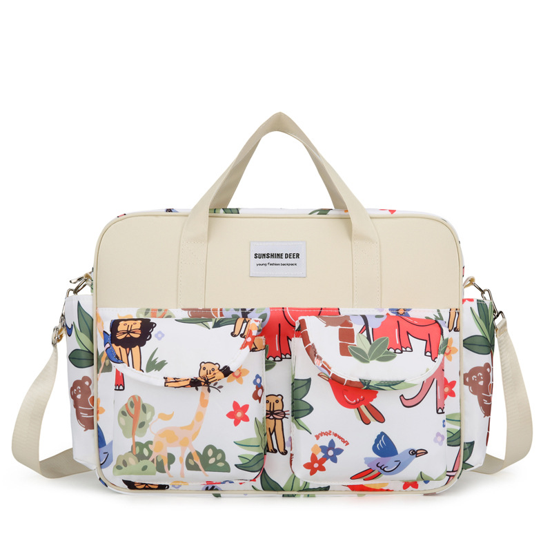 Cross-border exclusive baby products bag, fashionable single-shoulder bag for moms, versatile waterproof maternity bag, multi-functional mommy bag Specification drawing