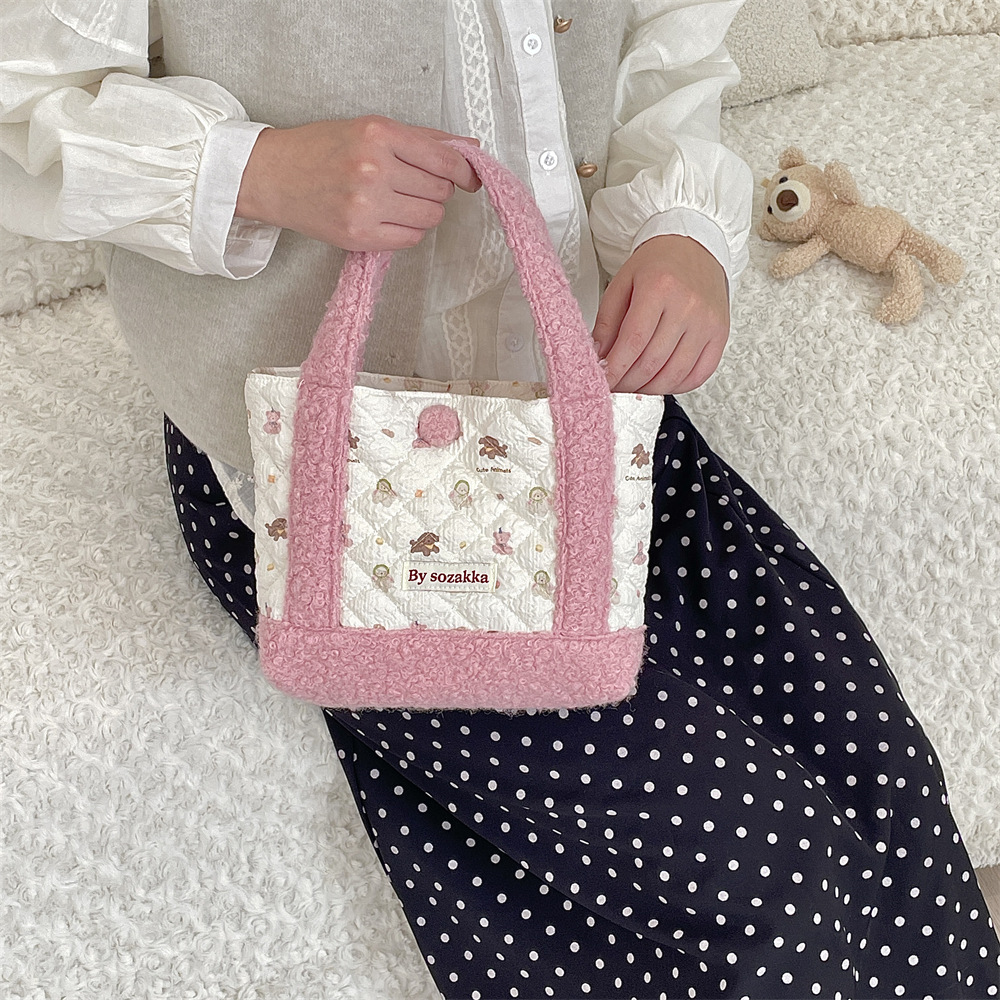 5227 Girl Heart Bear Handbag for Girls, large-capacity hand-held Mommy Bag, New Shopping Tote Bag for girls Specification drawing