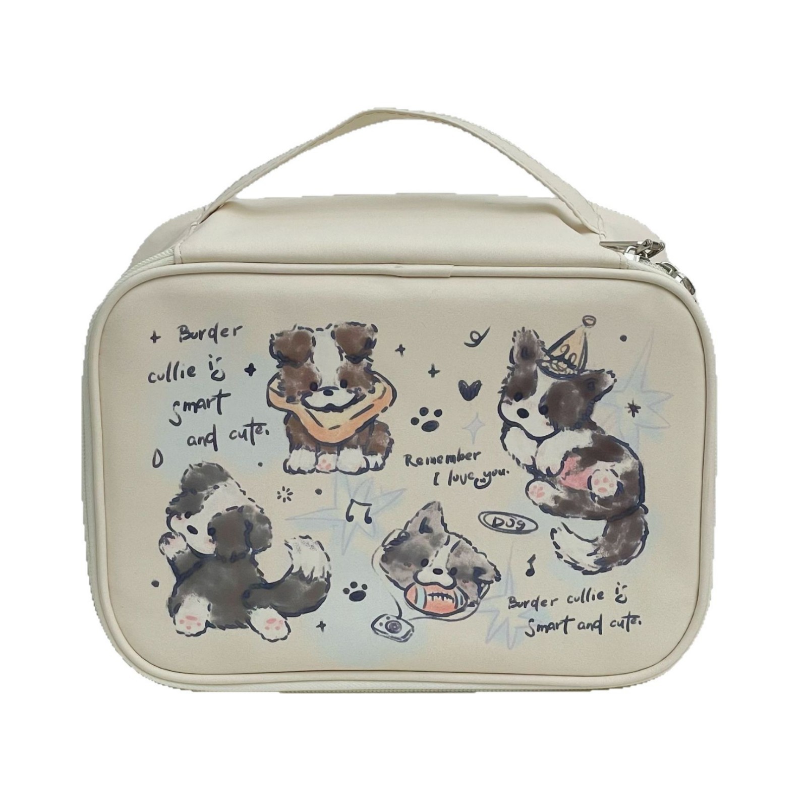Original cartoon makeup bag, women's hand-held zoned cosmetics storage bag, travel portable large-capacity waterproof toiletries bag Item Picture
