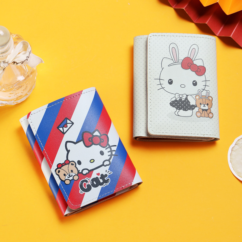Factory direct sales of loose wallets for women, unique, high-end, cute cartoon small coin wallets, short student wallets details Picture
