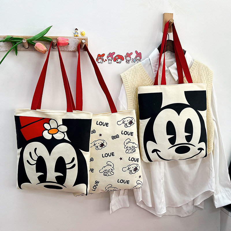A new 2024 spring collection of cute cartoon color-blocking canvas single-shoulder crossbody change bag for both men and women Application Scenario