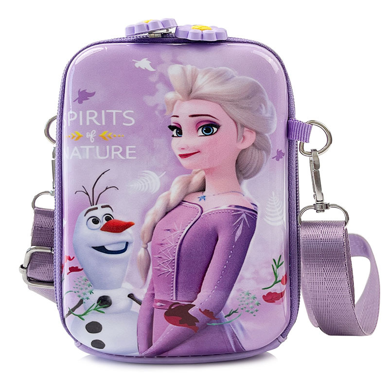 New 2024 Children's bags: Trendy and stylish girls' crossbody bag, cute ice and snow princess single-shoulder bag, baby mobile phone case Application Scenario