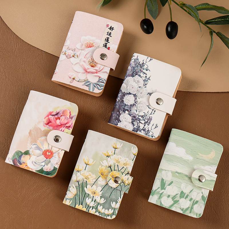 Factory direct sales anti-demagnetization Good Luck Lotus Card case, double-sided card insertion, bank card, ID card, certificate case, neutral card case full figure