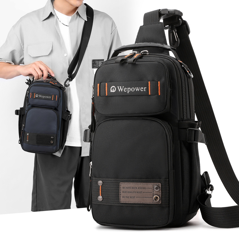 WEPOWER's new fashionable men's chest bag, multi-functional dual-purpose backpack, small backpack, outdoor single-shoulder crossbody bag full figure
