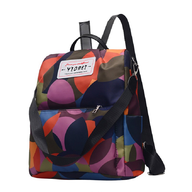 Anti-theft backpack for women 2021 Korean-style bag mixed and matched fashion college style Oxford fabric casual broadband single-shoulder bag Item Picture