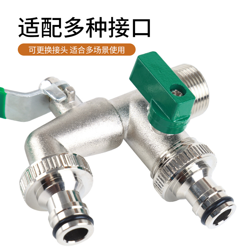 3/4 Upgrade and enlarged water inlet, one inlet and two outlets faucet, cross-border Amazon zinc alloy double outlet faucet Application Scenario